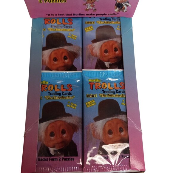 Norfin Trolls Series 1 Trading Cards Box 48 Packs 7 Per Pack Sealed 1992 Vintage - Picture 4 of 12